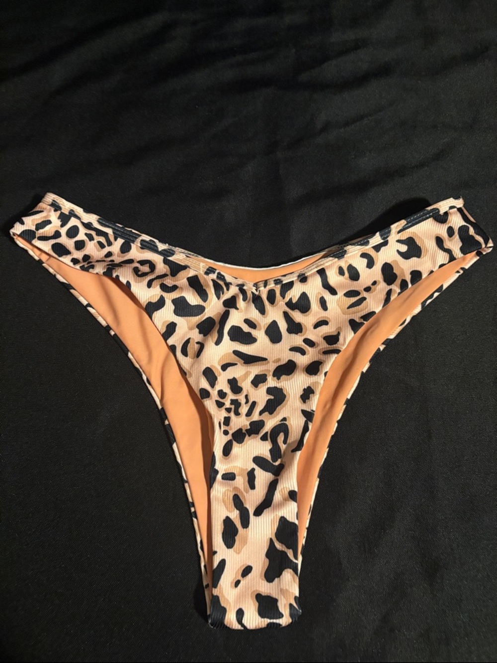 SHEIN Leopard-Print Bikini Bottom in Tan and Black